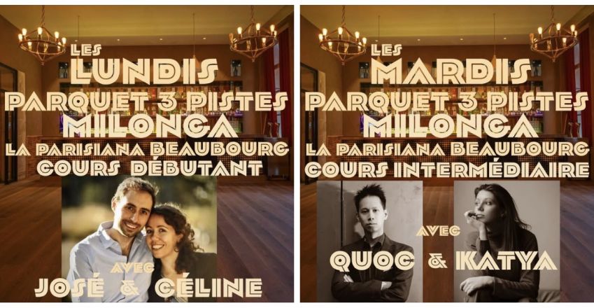 les cours de tango la parisiana pour danser en bal avec quatre professeurs et maestros